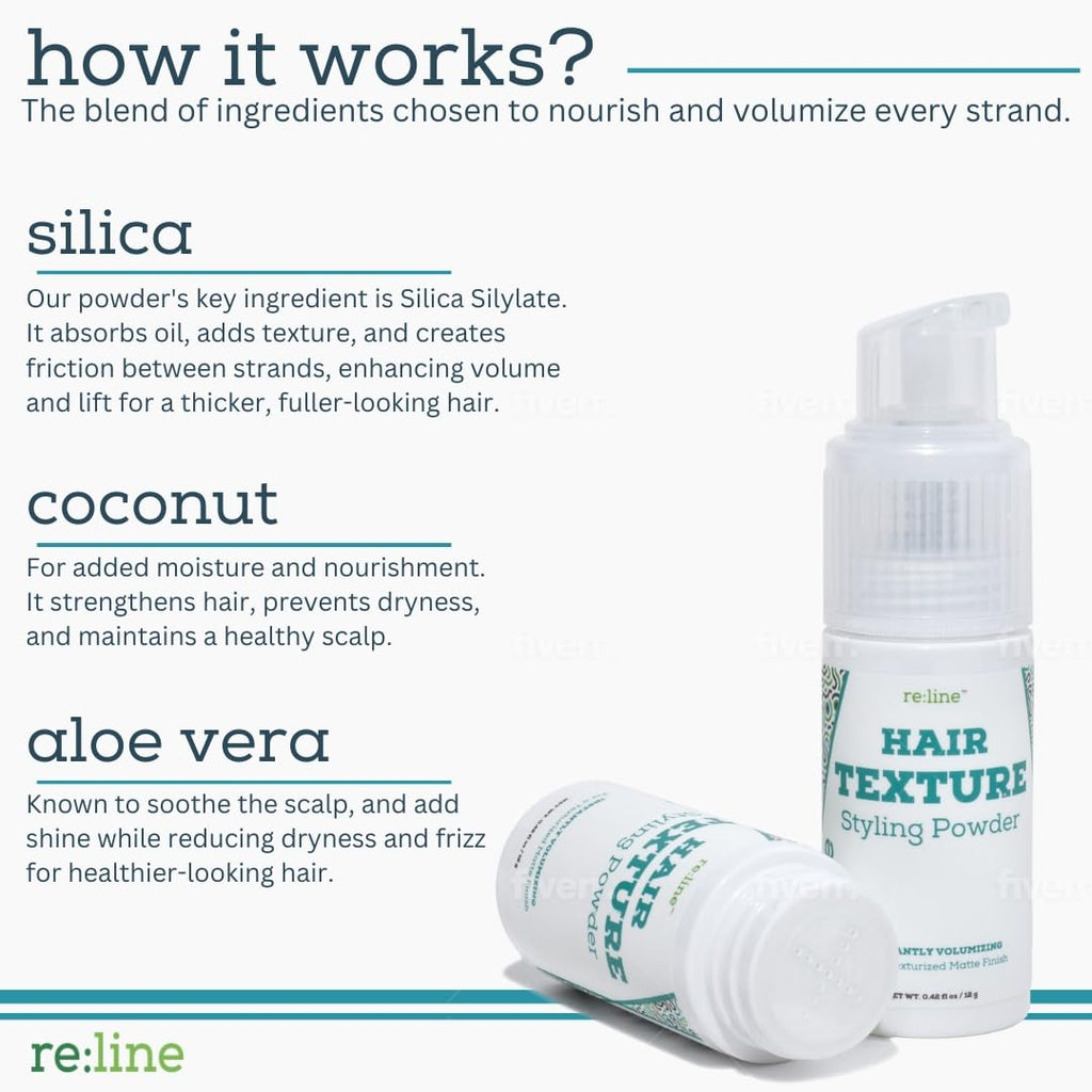 Hair Texture Styling Powder Natural Matte Hairstyle for Texturizing and Volumizing Spray Powder Root Lifting Powder for Men and Women for Straight, Curly, or Wavy Hair Mattifying and Thickening