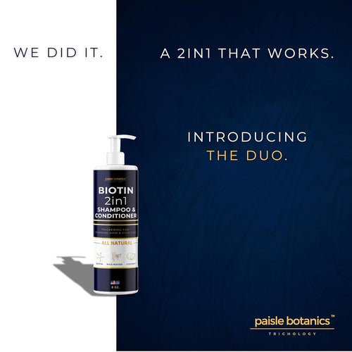 Biotin 2 in 1 Shampoo & Conditioner for Thinning Hair Treatment - Men & Women - Hair Growth Set