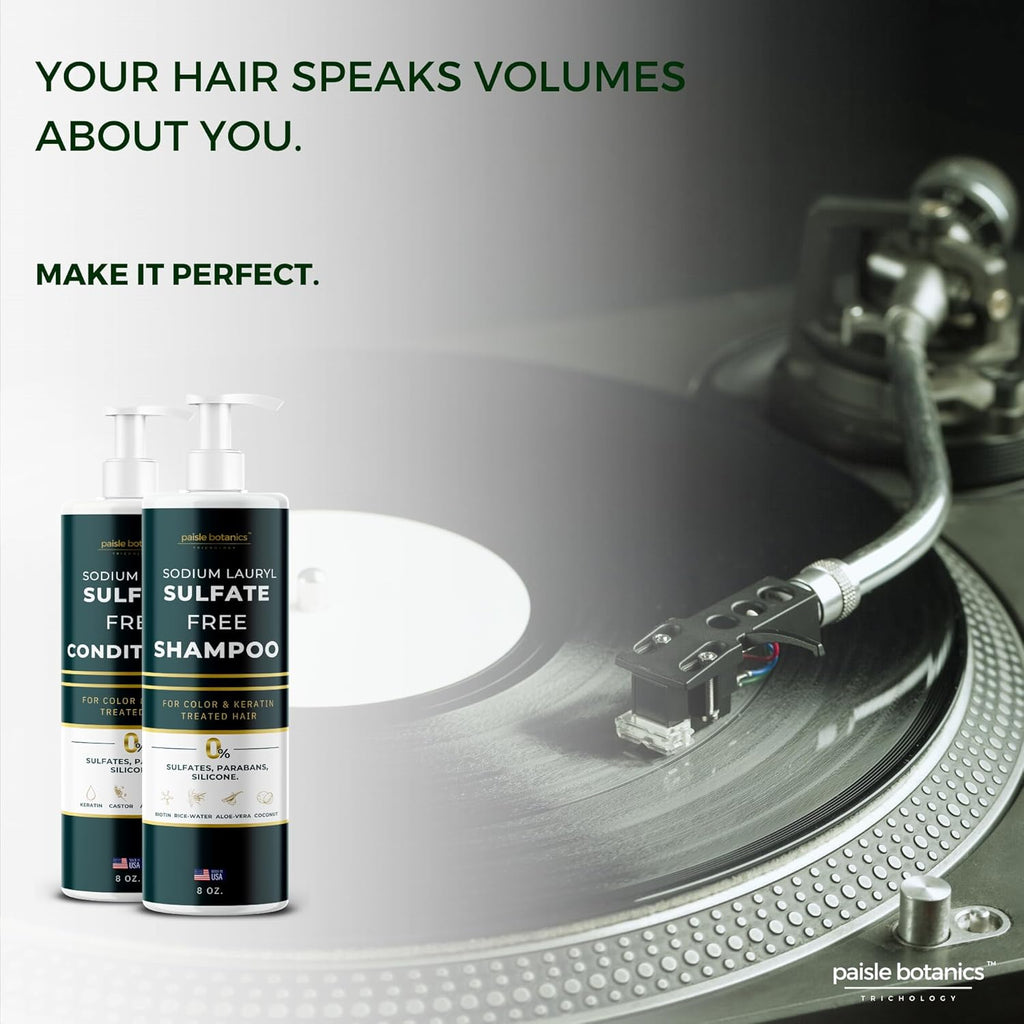Sodium Lauryl Sulfate Free Shampoo and Conditioner Set Sulfate Free Shampoo and Conditioner For Color Treated Hair ALL NATURAL Women & Men Shampoo and Conditioner SLS Paraben and Sulfate Free Shampoo
