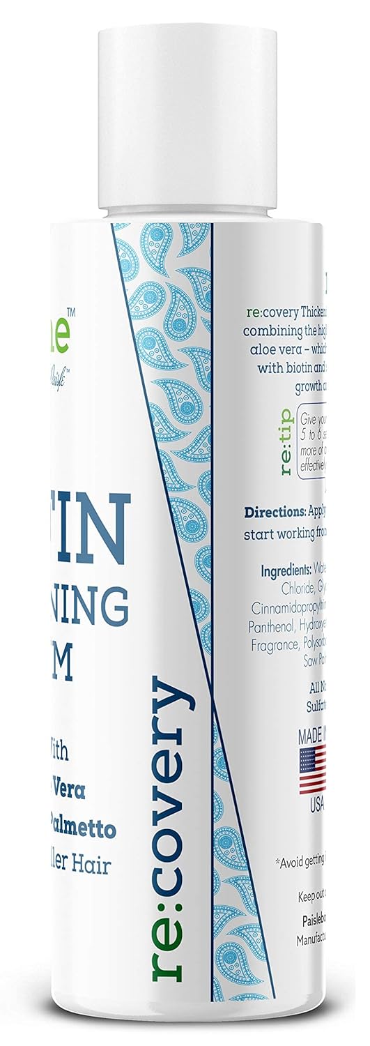 Paisle Botanics Hair Growth Serum for Hair Loss, Natural Biotin Fine Hair Thickener for Women & Men, 4 oz