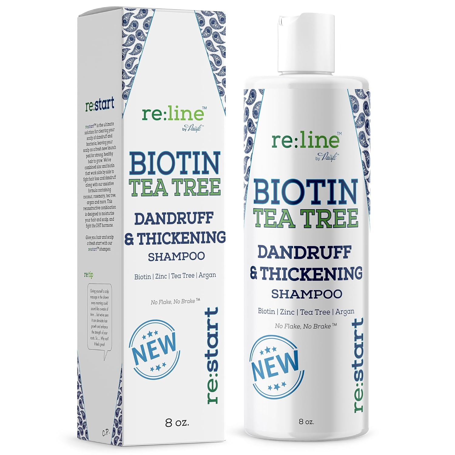 Anti Dandruff Shampoo for Men - Tea Tree Oil & Zinc Shampoo for Dandruff & Thinning Hair (8 OZ)