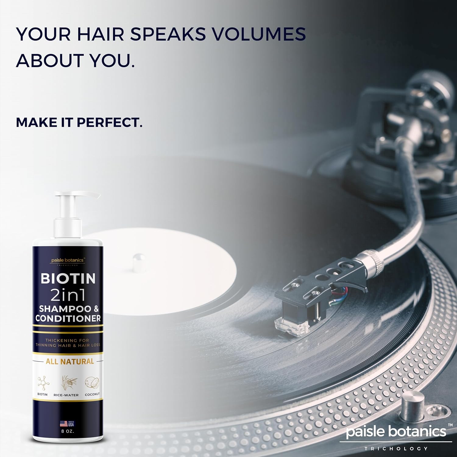 Biotin 2 in 1 Shampoo & Conditioner for Thinning Hair Treatment - Men & Women - Hair Growth Set