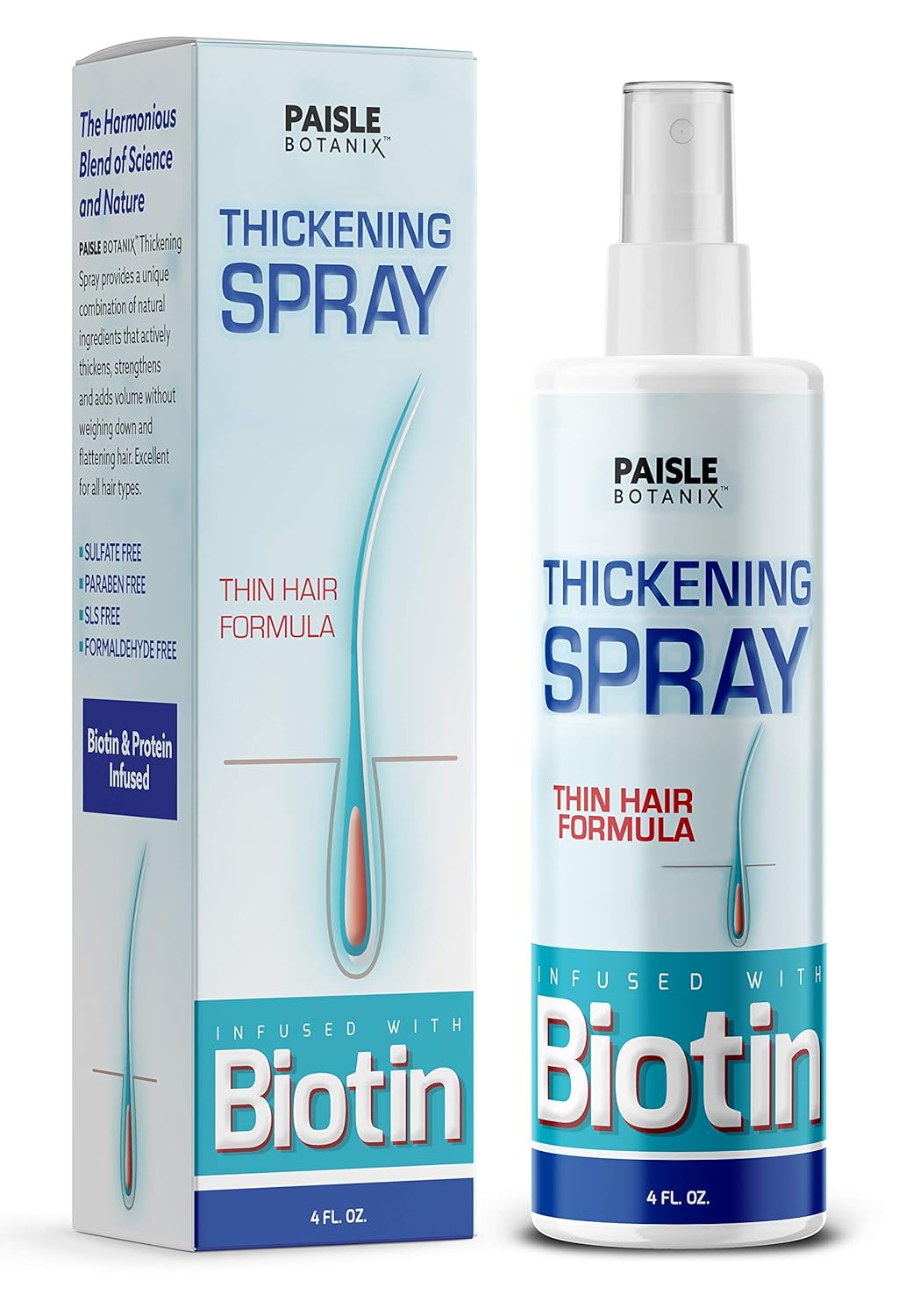Biotin Hair Thickening Serum for Hair Growth and Volume - DHT Blocker for Hair Loss Prevention and Fine Hair Texturizing Spray