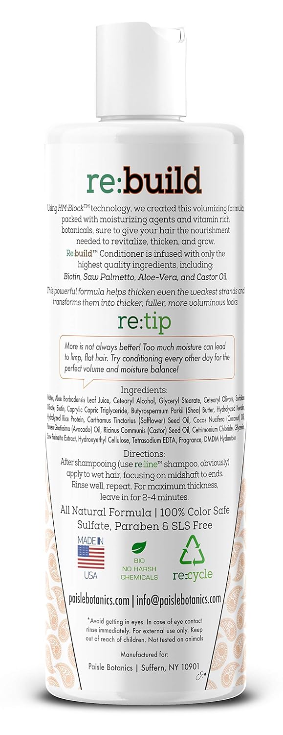 NATURAL Volumizing Shampoo and Conditioner for Hair Growth - DHT Blocking Formula with Biotin for Thinning Hair and Hair Loss Prevention for Men & Women