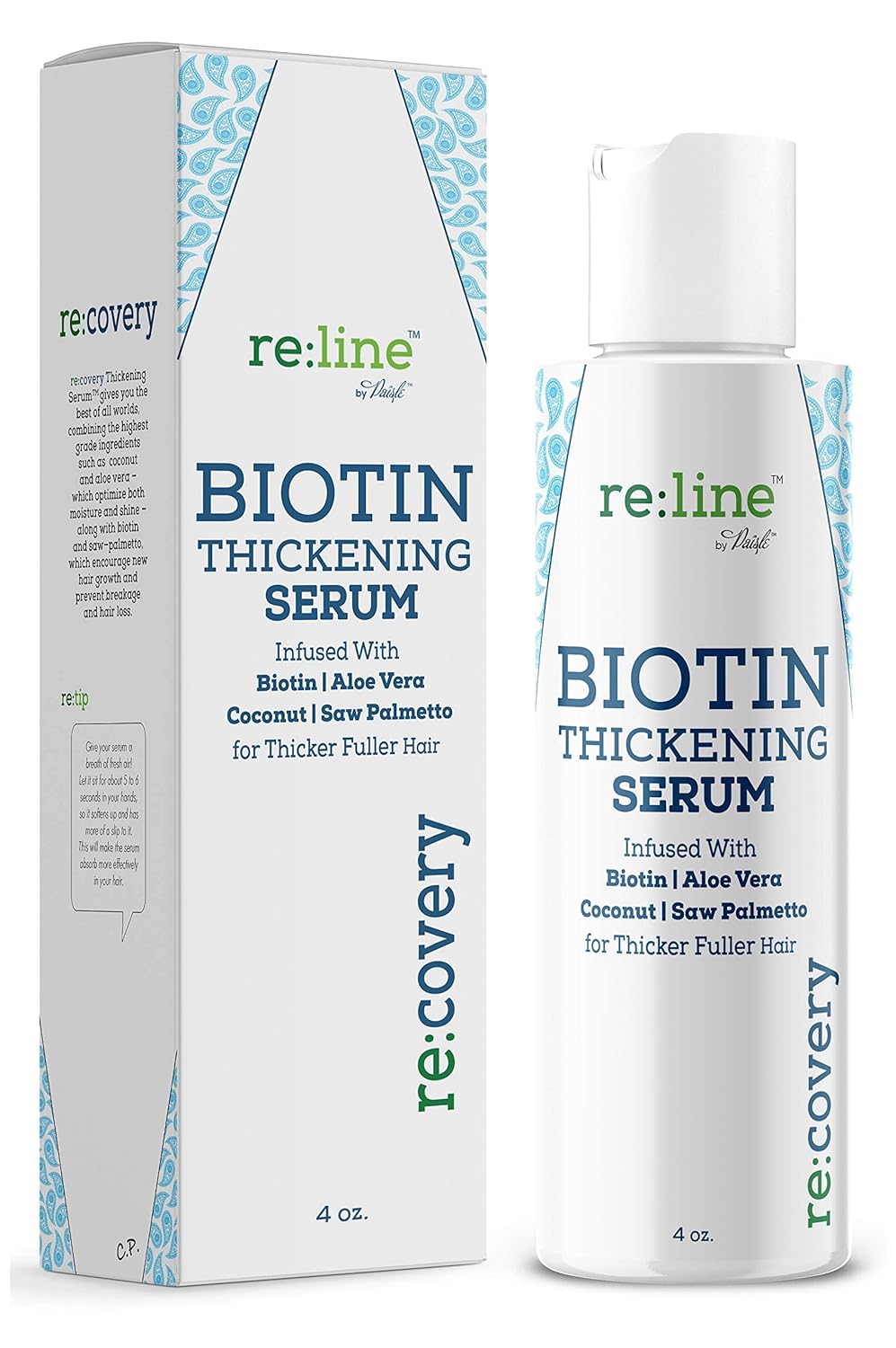 Paisle Botanics Hair Growth Serum for Hair Loss, Natural Biotin Fine Hair Thickener for Women & Men, 4 oz